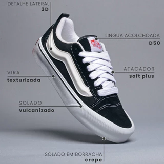 Tênis KNU Tradicional Feminino Skatista Skate Sola Reta Confortável Queima de Estoque