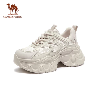 CAMEL SPORTS Thick Soled Fashionable Casual Shoes For Women Versátil Pai Sólido Cor Esportes