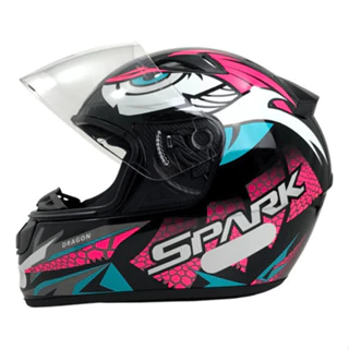 KIT Capacete Feminino Ebf New Spark Esportivo + Viseira Fumê