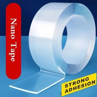 Fita Adesiva Transparente Nano Auto-Dupla Face 1M À Prova De Intempéries Sem Traços Adesivo De Cola Reutilizável Para Gadget De Banheiro De Cozinha De Carro