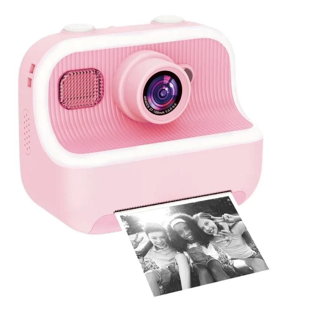 Câmera Fotográfica Mini Polaroid Com Filtros Jogos E Bobina ROSA