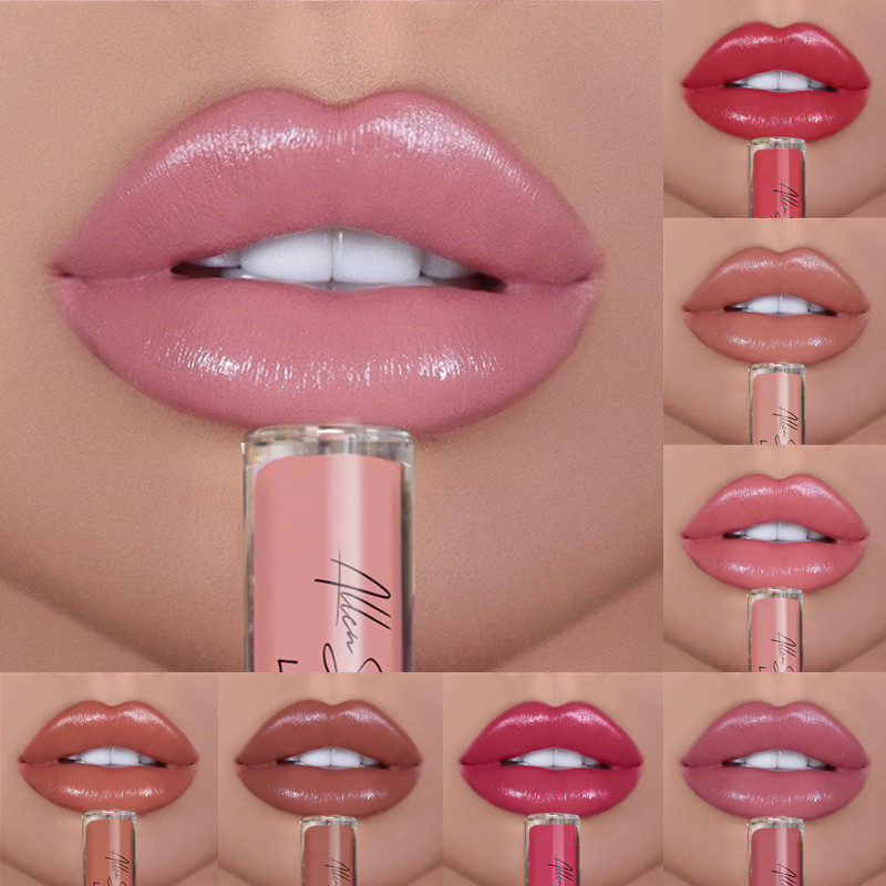 Creme Brilho Labial Brilho Labial à prova d'água Brilho Umedecido de Longa Duração Cor Vívida Batom de Beleza Europeu Americano