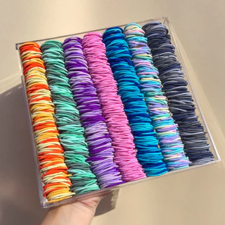 100 pçs/set meninas doces cor faixas de cabelo acessórios para o cabelo elástico faixa de cabelo crianças rabo de cavalo titular bandas
