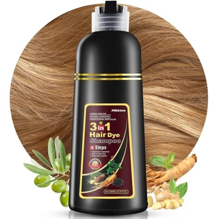 shampoo Para Cabelos Castanhos Tintura 3 Em 1 , Mulheres E Homens , Xampu Preto Refresca Os