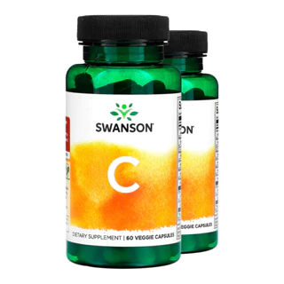 Kit 2x Complexo de Vitamina C Swanson Bioflavonóides 60Capsulas/Made in Usa