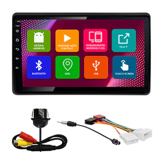 Kit Multimídia 10 Pol Duster 2020 2021 2022 2023 2024 Android 2Gb Ram 32Gb Flash Quad-Core 2 Din Preto Wifi Tela Ips Gps