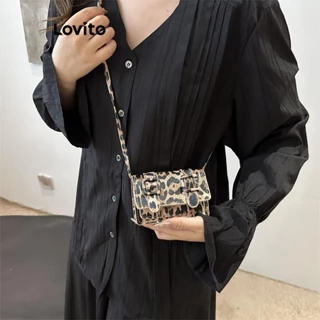 Lovito Mini sacola de ombro casual com estampa lisa Bolsa para mulheres LFA43474