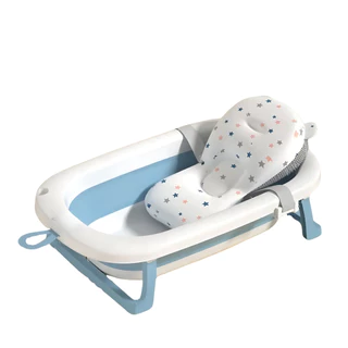 Banheira Para Bebe Dobrável Portátil Com Almofada De Banho