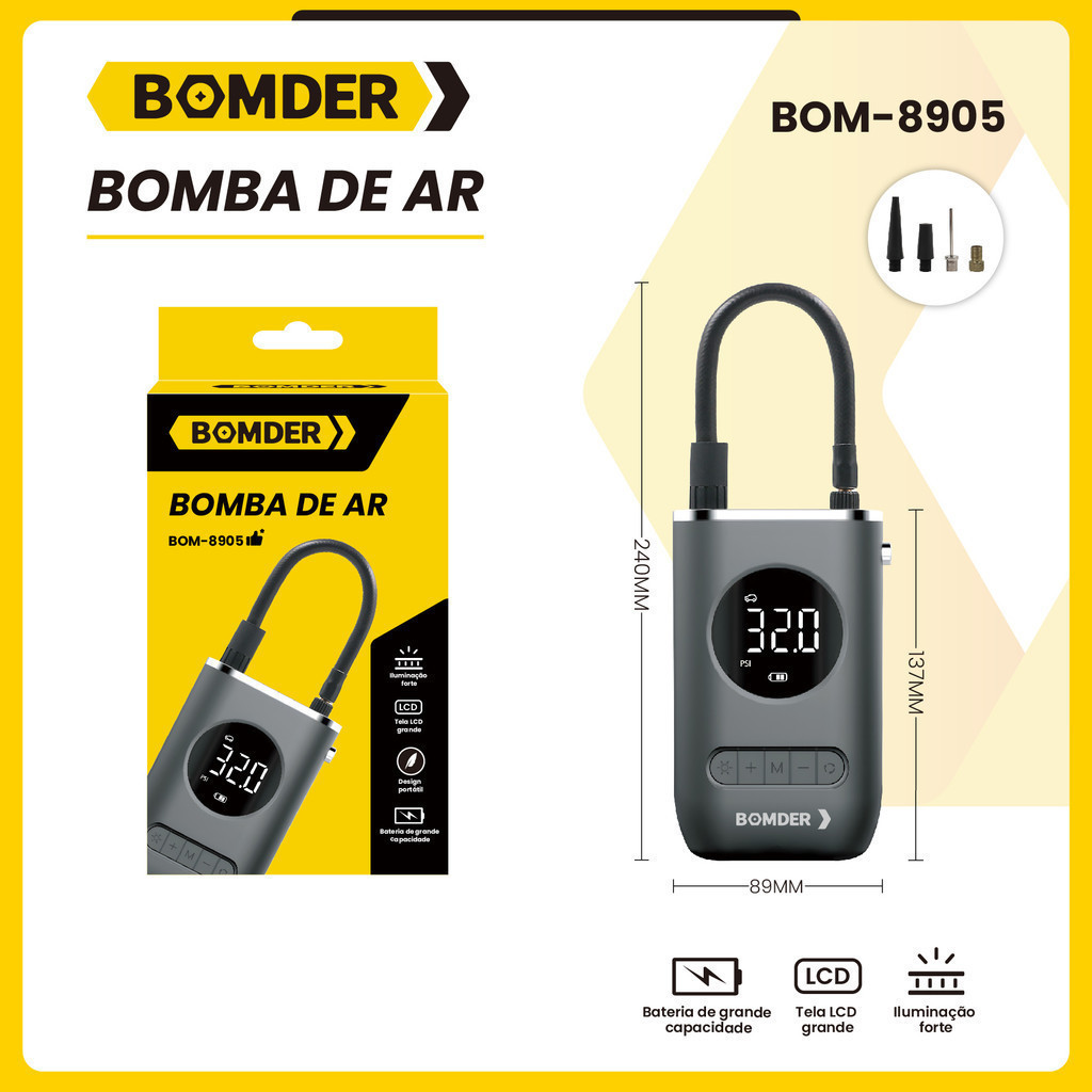 Compressor Digital Portátil com Visor Digital Simplicidade e Precisão