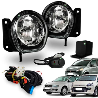 Kit Farol Auxiliar Milha Punto 12 13 14 Idea 12 13 14 25 2016 Stilo 08 09 10 11 Botao Colante