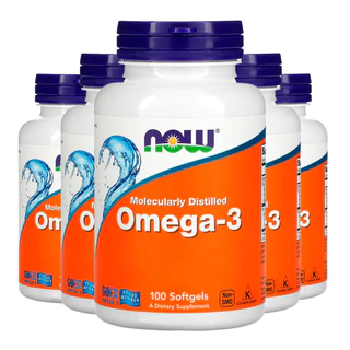 Kit 5x Ômega-3 Molecularmente Destilado Now Foods 100Soft Importado/Made in Usa