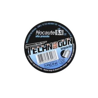 Chumbinho Technogun Nocaute Impacto 5,5mm Com 125uni