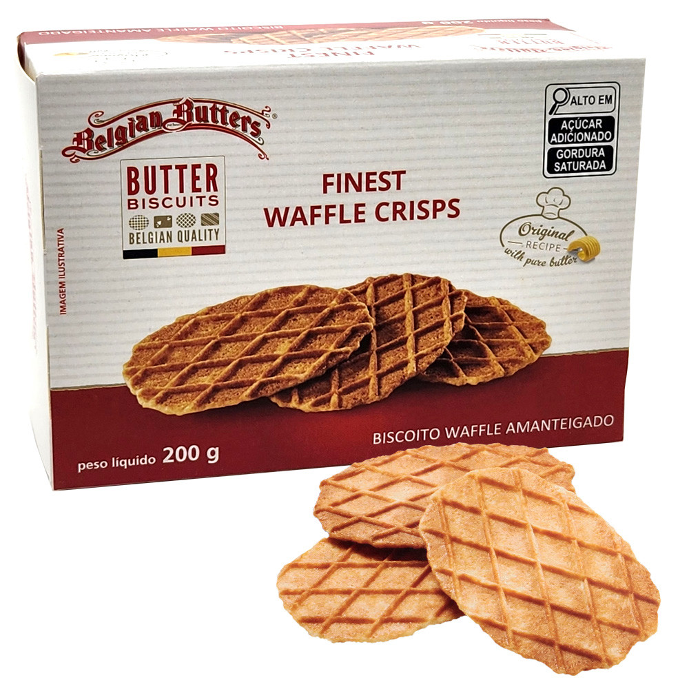 Biscoito Waffle Crisps Amanteigado Belgian Butters 200g | Shopee Brasil