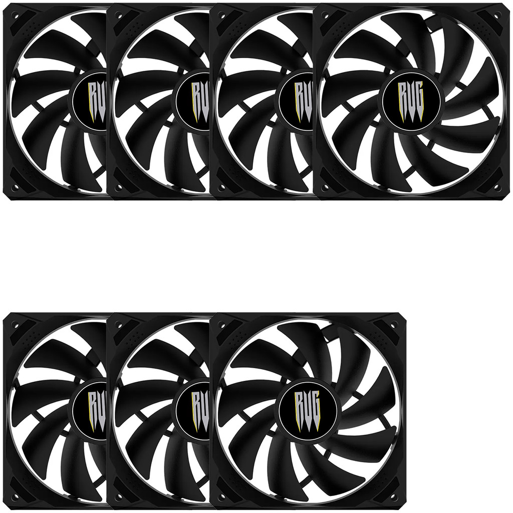 Kit 7 Fan Cooler 120mm Ventoinha Pc Preto Gabinete Silencioso