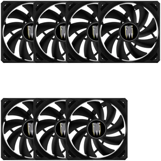 Kit 7 Fan Cooler 120mm Ventoinha Pc Preto Gabinete Silencioso