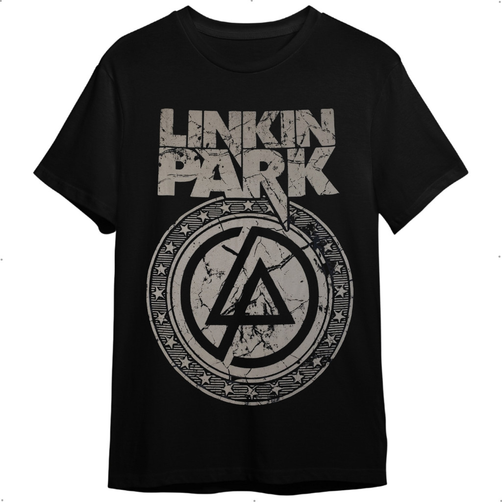 Camiseta Linkin Park Símbolo Banda De Rock Preta (Unissex) Adulto Infantil e Plus Size