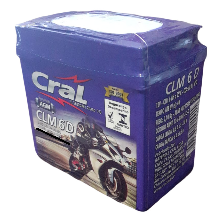 Bateria Moto Cral 6Ah | Shopee Brasil