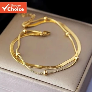 Moda Dupla Camada Tornozeleira Feminina Elegante Minimalista Pé Corrente Jóias 1Pc em Oferta na Shopee
