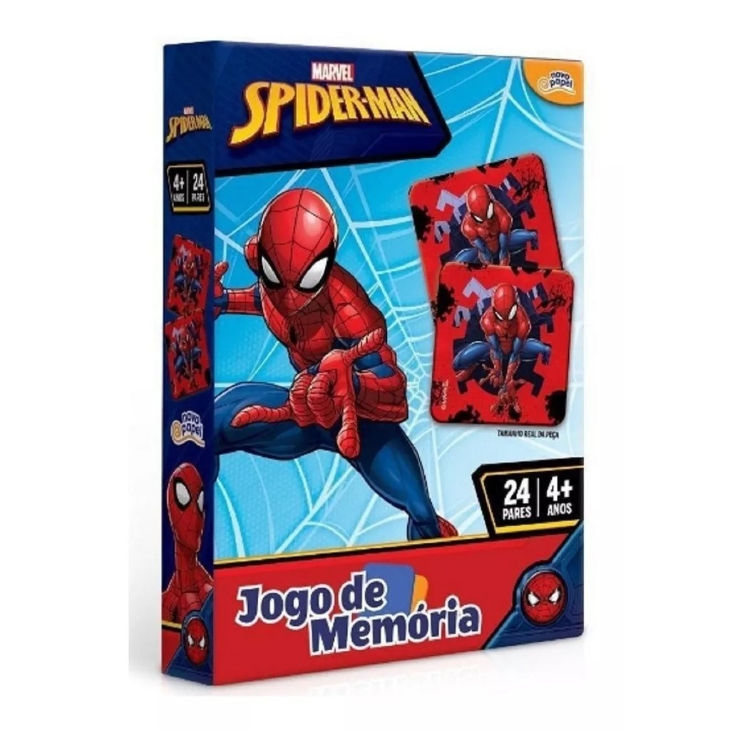 Jogo da Memória Marvel Homem-Aranha - 24 Pares - Toyster | Shopee Brasil