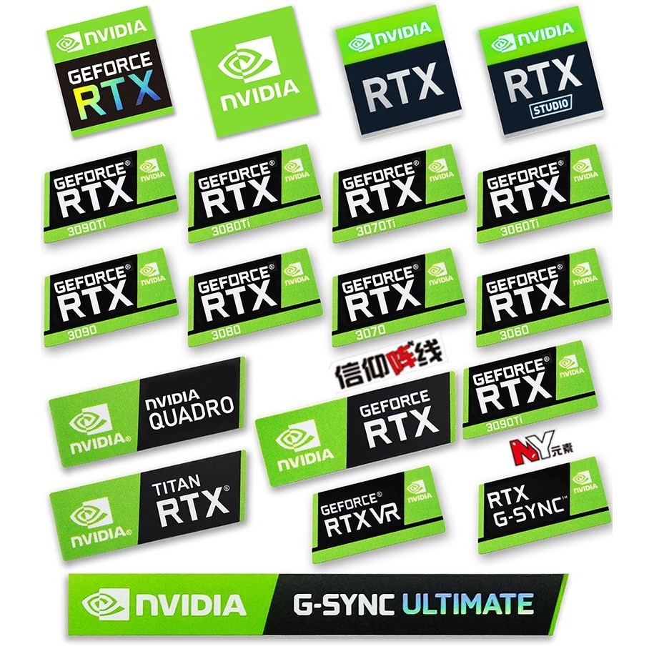 ♂2024 Original RTX 3090TI 3080TI 3070 3060 Etiqueta da placa gráfica do ...