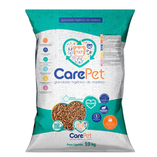 Granulado de Madeira CarePet Premium Higiênico Original - 10 Kg