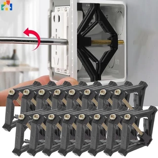 10Pcs 86 Tipo Switch Box Ferramenta De Reparo De Soquetes Com Caixas De Interruptores De Parafuso Parede Fixas Ajustáveis Suporte Fixa Home Wall Socket Accessories
