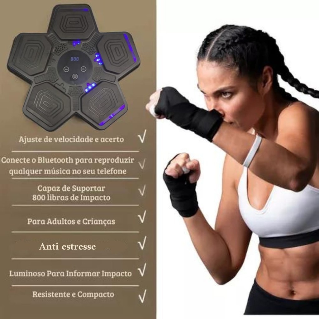Maquina De Box Soco Com Musica Treinamento Agilidade Bluetooth, para ...