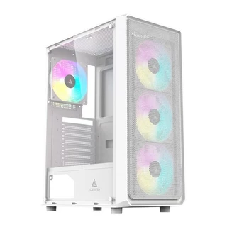 GABINETE GAMER ACEGEEK DIAMOND R339 RAINBOW MID-TOWER LATERAL DE VIDRO 4 FANS AG-DIAMOND-R339-WH-I4F em Oferta na Shopee