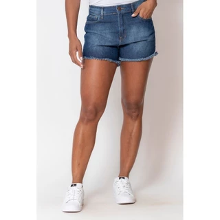 Short Feminino Jeans Efeito Destroyed Polo Wear Jeans Médio