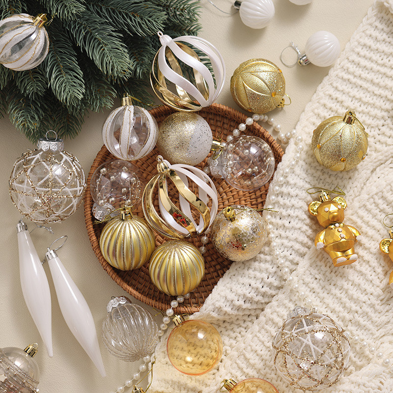 Bolas de Natal Douradas Decorações Árvore de Natal Brancas Ornamentos de Natal Ornamentos de Natal Transparentes Coloridos Ornamentos de Natal