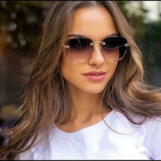 Estilo Europeu Americano Moda Moda Única Moda feminina Square Óculos de sol sem moldura Moda
