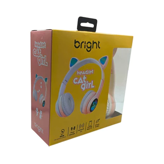 Fone De Ouvido Orelhas De Gato Rgb Rosa 5.1 Headphone Bright
