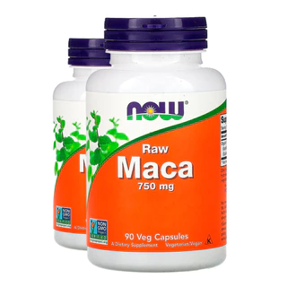 Kit 2x Raw Maca Peruana 750mg Now Foods 90 Veg Cápsulas Importado/Made in Usa