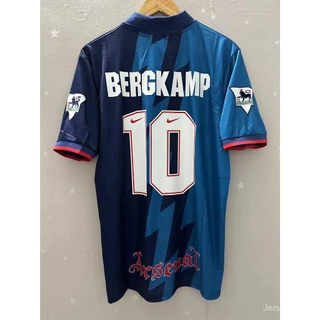 95-96 Arsenal BERGKAMP WRIGHT visitante personalizado de alta qualidade Retro futebol jersey vieira