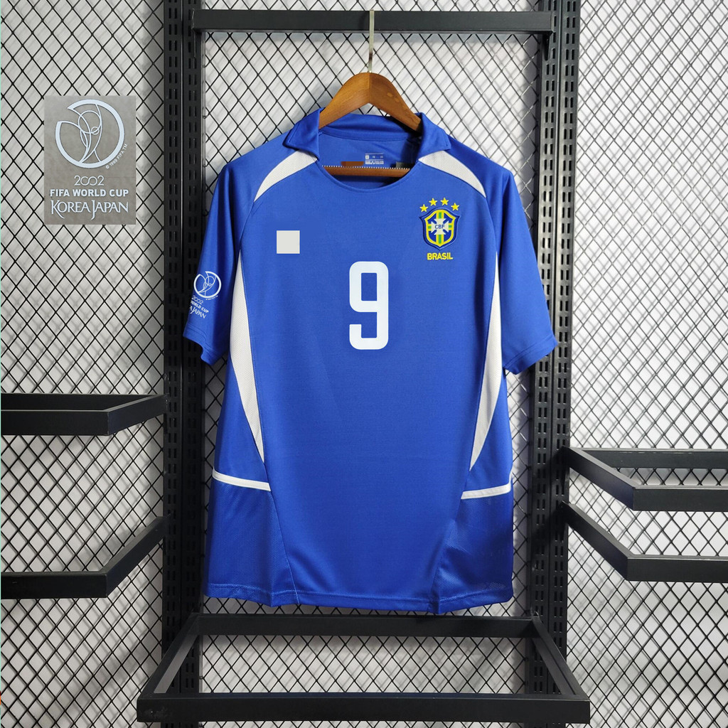 Retro 2001-02 World Cup Brasil Manga Curta Azul World Championship