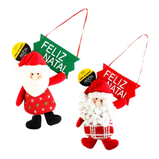 Papai Noel de Porta Feliz Natal - Sortido
