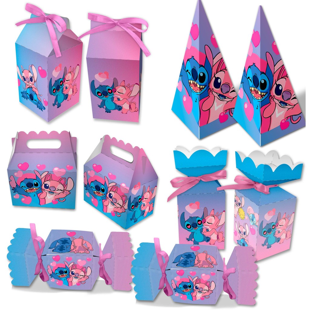 Kit Festa Infantil Lembrancinha Aniversario Stitch Angel Caixinhas ...
