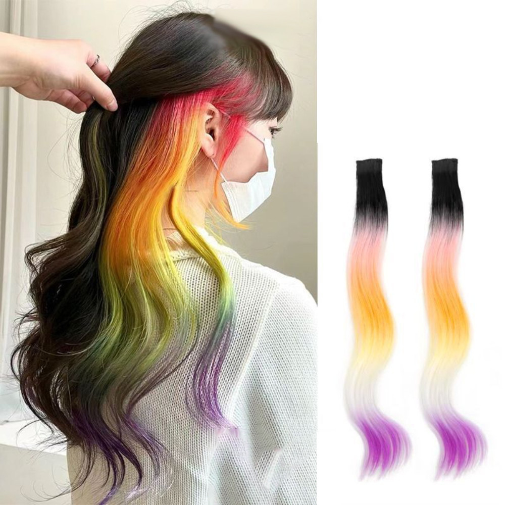 Cabeleira ArcoÍris Cor Da Orelha Pendurada Tingida Sweet Cool Girl