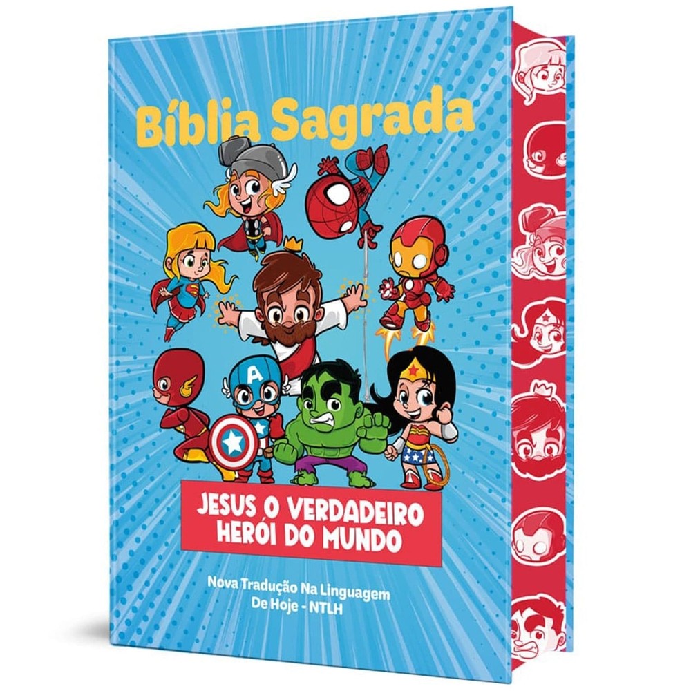 Bíblia Sagrada Infantil NTLH Capa Dura Heróis Menino | Shopee Brasil