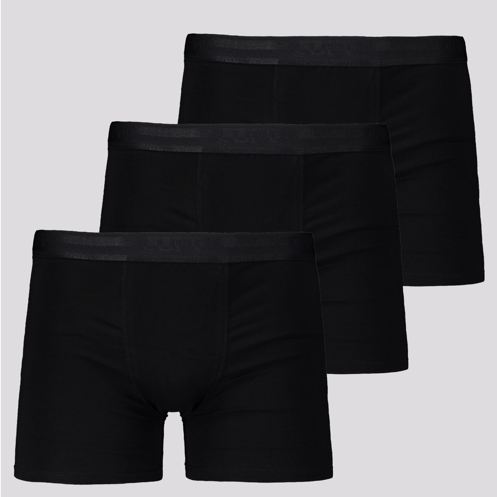 Kit de 3 Cuecas Boxer Lupo Elastic Soft Preta