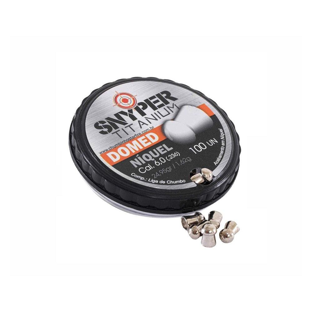 Chumbinho Premiun Titanium Domed 6,0 Niquelado 100un Snyper