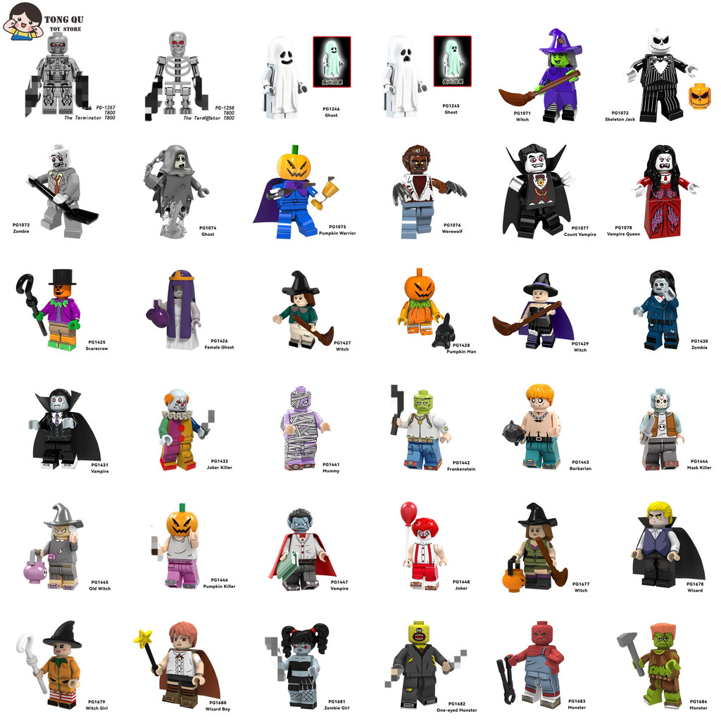 Vampiro Lobisomem Bloco De Construção Bonecas Halloween Modelos Colecionáveis Minifigura Presentes De Aniversário Brinquedos