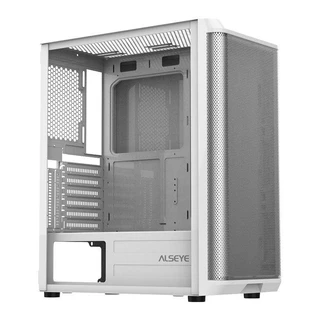 Gabinete Gamer Alseye Audin, Mid-Tower, Lateral de Vidro, Branco, AUDIN-W em Oferta na Shopee