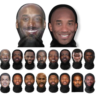 Novo 3D Impresso Kanye Máscara De Malha Elástica Facial Completa Para Homens Mulheres Cosplay Headwear Hip Hop Moda Balaclava Capuz Chapéu