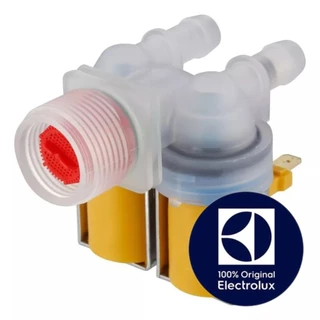 VALVULA DE ENTRADA DE AGUA DUPLA PARA MAQUINA DE LAVAR ELECTROLUX ORIGINAL (127V) - LM08-LM08A-LQ90-FWL22E... - 64287453