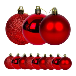 Kit C/9 Bolas De Natal Gliter Lisa Fosca Enfeite Árvore 6cm