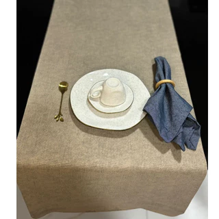 Trilho Caminho de Mesa Impermeável Limpa Fácil Juta PVC Areia, Preto, Cinza, Marrom 140cm