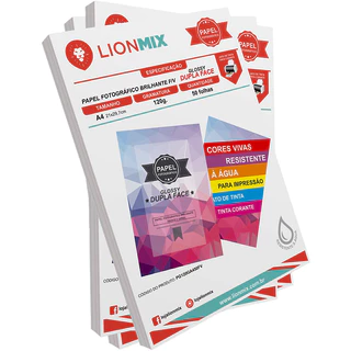 Papel Fotográfico Brilhante Frente e Verso 120g. -A4 PCT 50 FOLHAS