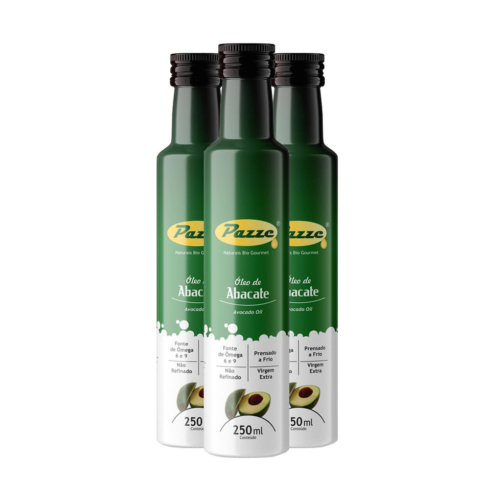 Kit 3 Óleo de Abacate Extra Virgem Pazze 250ml | Shopee Brasil