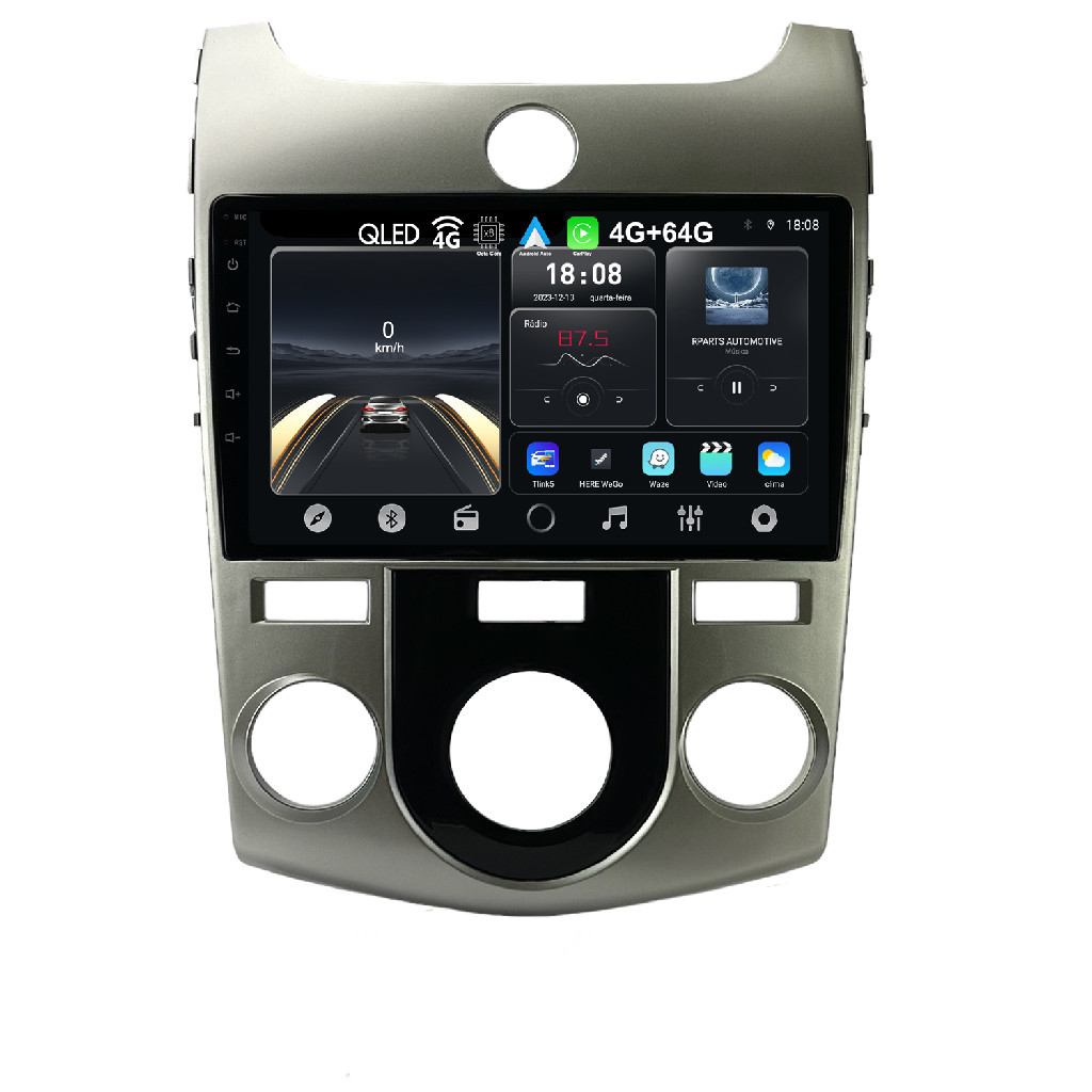 Kit Multimidia 9 Polegadas Android Kia Cerato 2009 a 2012 Ar Analogico ...